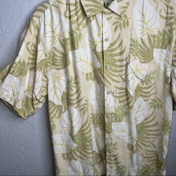 Tommy Bahama Mens Button Down Green Polo 100% Silk - Picture 4 of 7